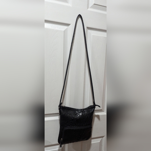 Marc Fisher Croc Embossed Crossbody Bag In Black - Picture 5 of 12